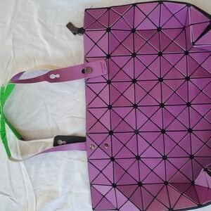 BAOBAO Issey Mikaye Geometric Purple Tote Bag DAMAGED HANDLES